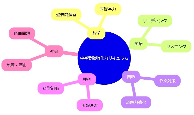 中学受験に特化したカリキュラム